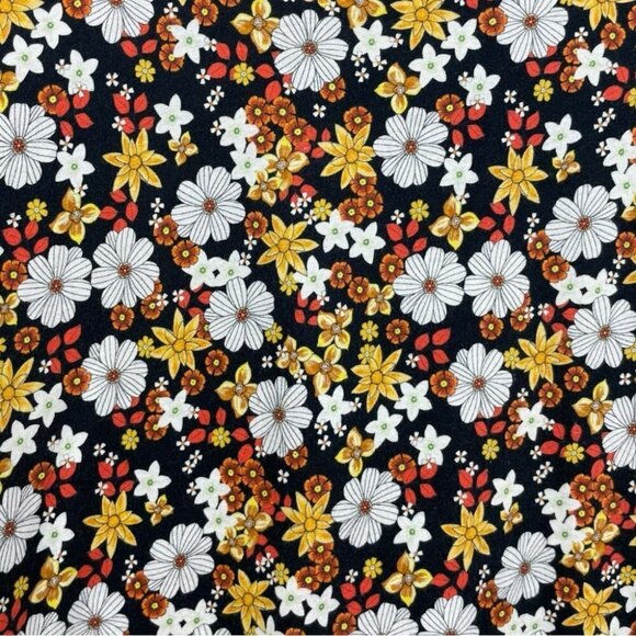 * Sandro Orange Pattern Print Floral Crew Neck Crop Top Size M - Picture 6 of 8